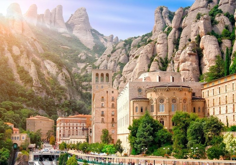 montserrat monastery in catalonia mountains