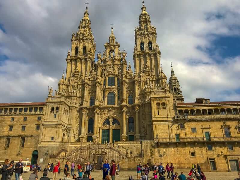 Santiago de Compostela Cathedral is the endpoint of the Camino de Santiago. 