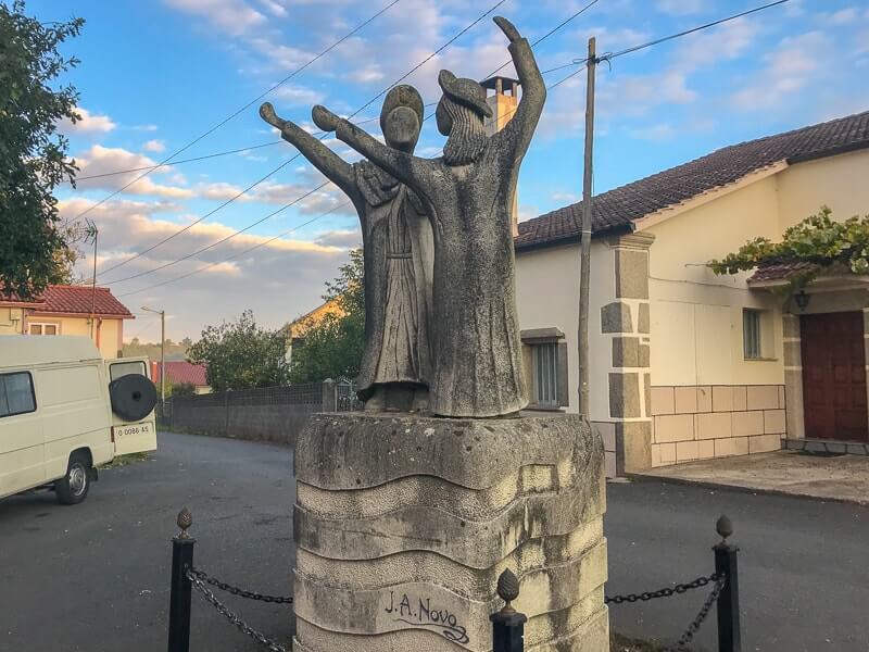 statue in a town on the Camino de Santiago