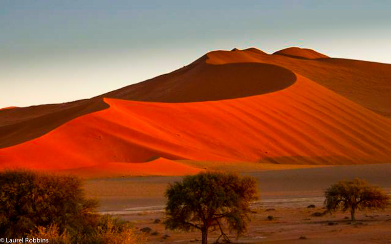 Sossusvlei has some of the highest sand dunes in the world. The tallest is 