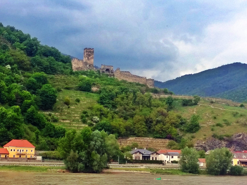 Castle ruin along the Danube river eurovelo 6 cycle route