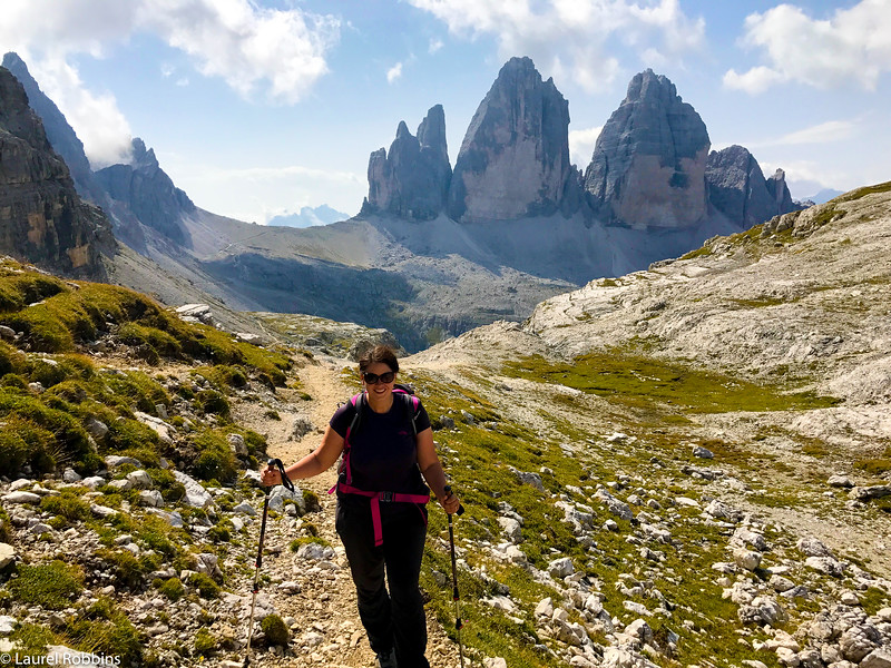 laurel hiking at dolomites italy