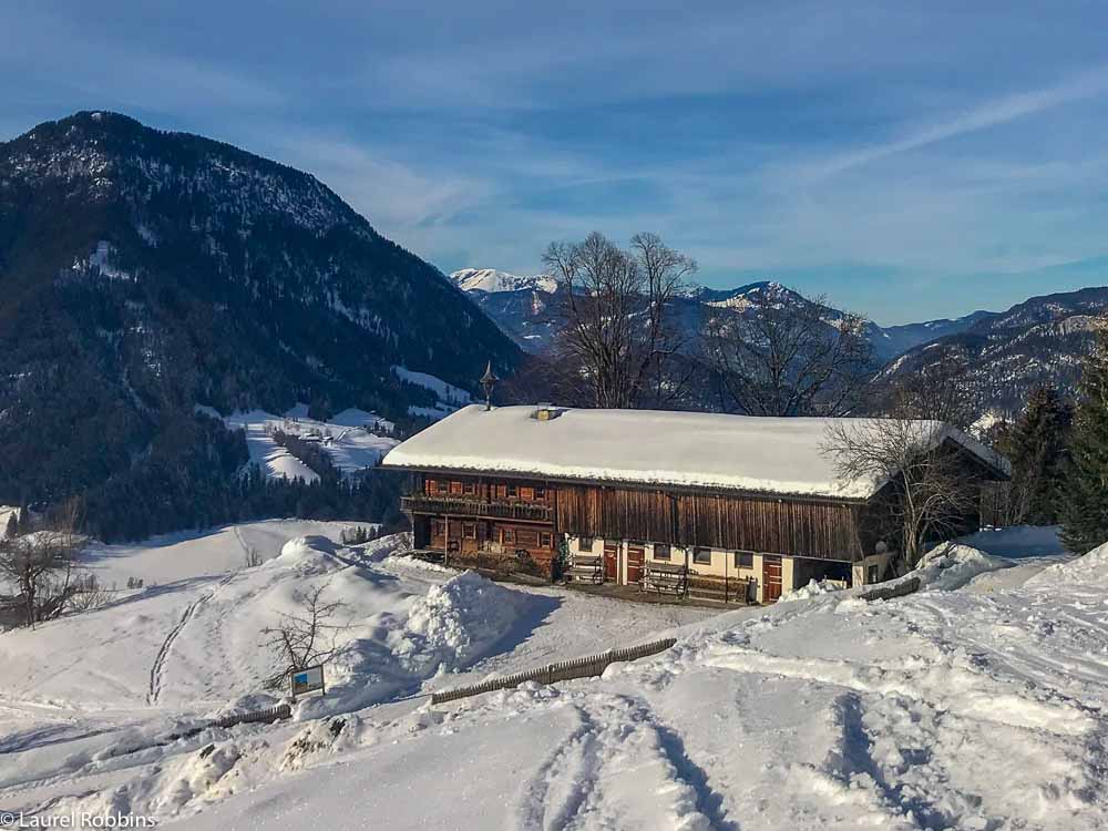 The Bergdoktor house at K&ouml;pfing, reached on a snowshoe hike in Wilder Kaiser