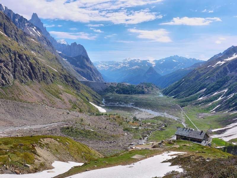 Elisabetta mountain hut on the Tour du Mont Blanc