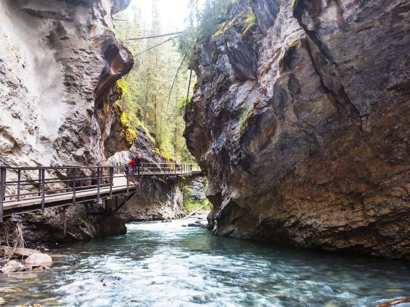 easy hikes in Johnston Canyon Trail