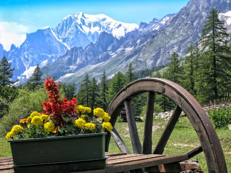 view from mountain hut in mont blanc