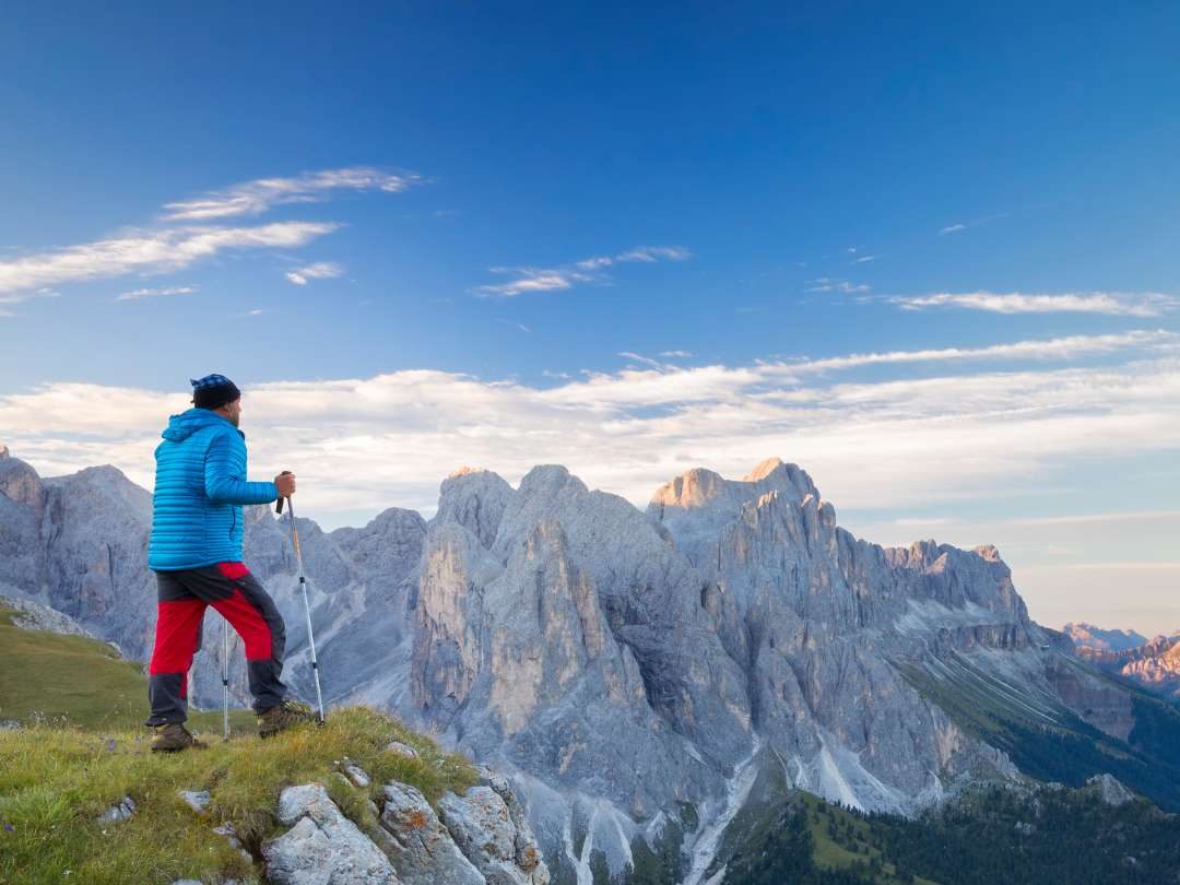 hiker in the dolomites