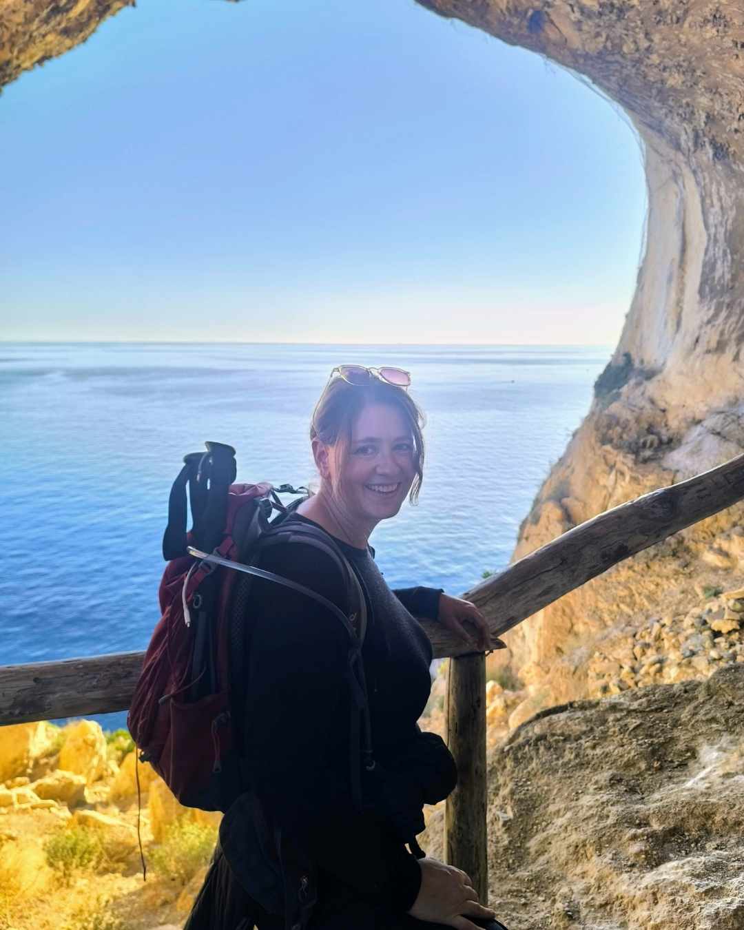 Laurel on a hike, but not her annual hike