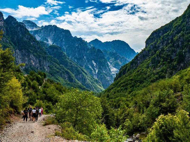 hiking trail in Albania