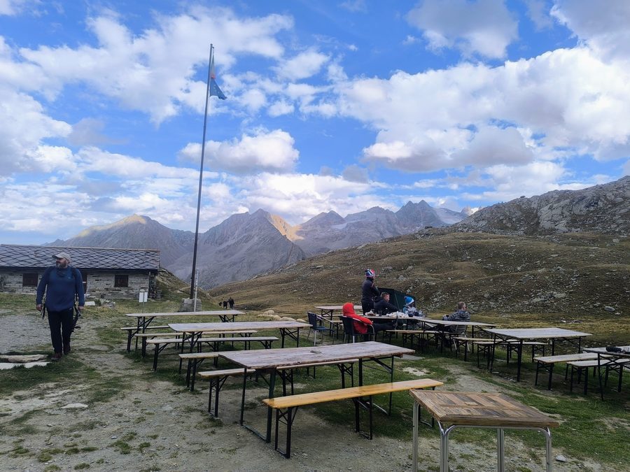 Mountain views from Rifugio Vittorio Sella on the Gran Paradiso hiking tour