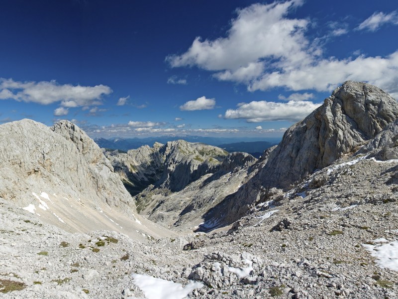 Julian alps limestone ridge hiking