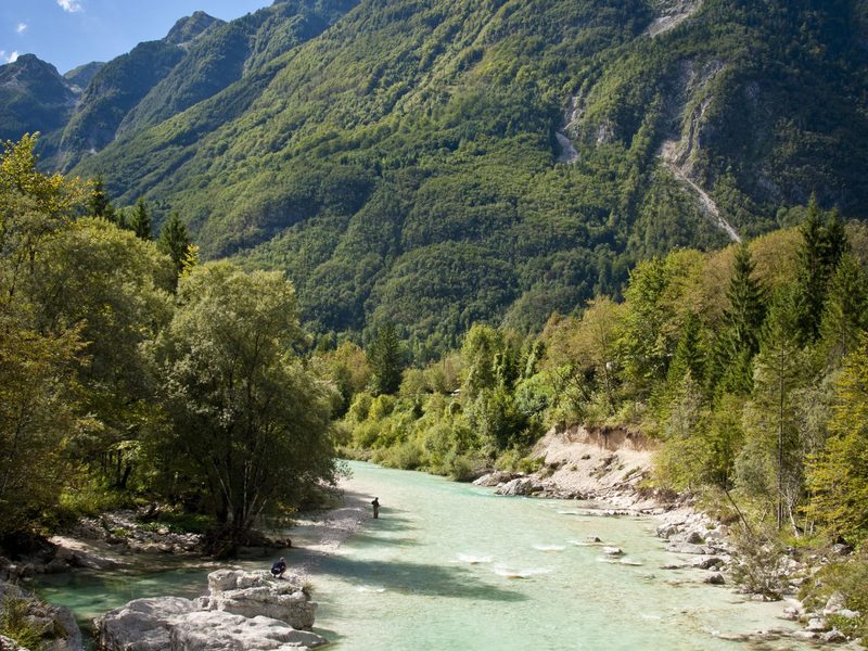 Soca river turquoise pools
