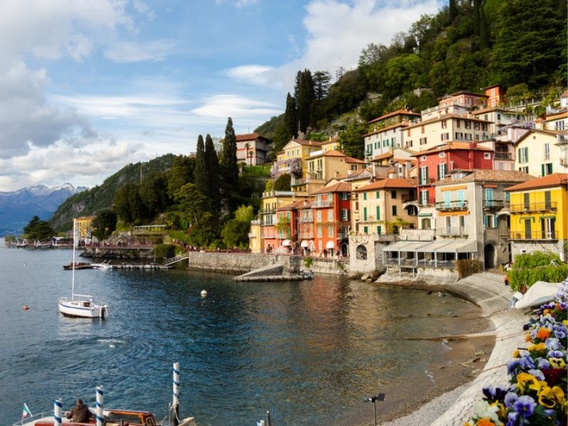 The colorful houses of Varenna on Lake Como, a short ferry ride from Menaggio hotels
